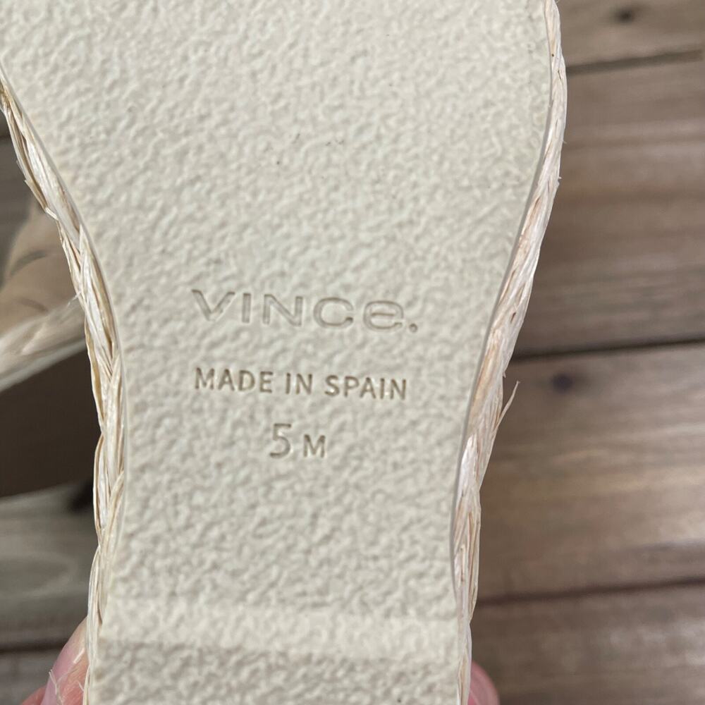 Vince Women's Gilian Espadrille Wedge Heel Sandals Size 5 Blonde Tan Suede - Picture 11 of 16